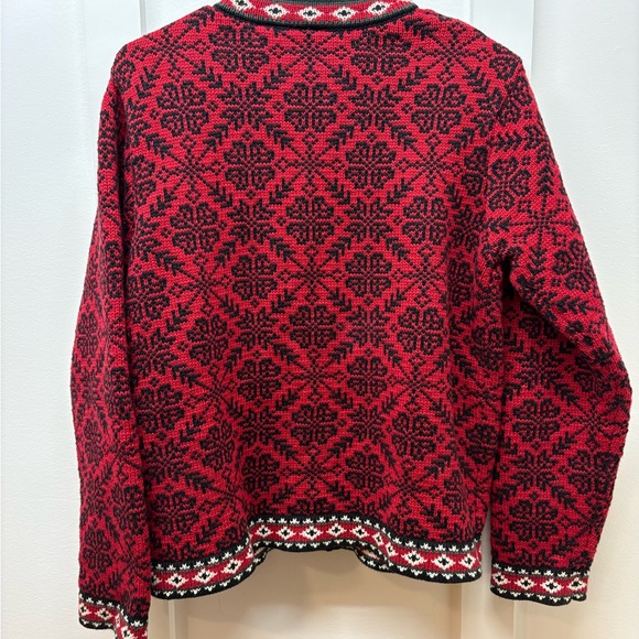 L.L. Bean Red and Black Knit Sweater - Picture 2 of 4